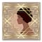 Designart - Retro Women In Golden Art Deco Geometrics II - Modern Canvas Wall Art Print